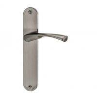 Poignée de porte coulissante Coralie nickel mat – 2 plaques rondes sans trou – Entraxe 195 mm – Pour épaisseur de porte 38 à 46 mm – Home Friendly