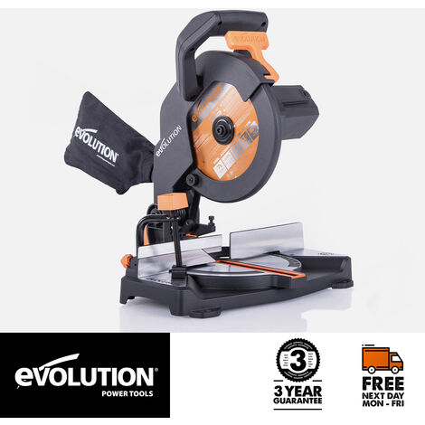 Evolution R210CMS 210mm 1200w Compound Mitre Saw With TCT Multi-Material Cutting Blade (110V)