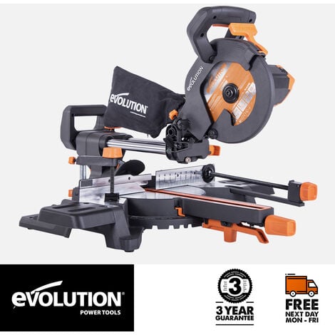 Evolution R210SMS-300+ Sliding Compound Mitre Saw With TCT Multi-Material Cutting Blade (230V)