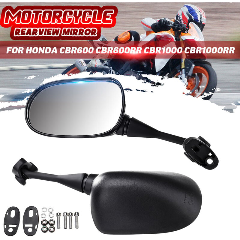 1 Paar schwarze Motorrad-Rückspiegel für HONDA CBR250R CBR300R CBR500R  CBR600RR CBR1000RR LAVENTE