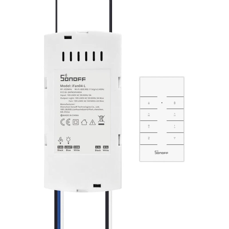 Fernbedienung für Deckenventilator und Lichtsteuerung SONOFF iFan04-L WiFi  100-120 V eWeLink APP/433 MHz RF Smart Home Works Alexa LAVENTE