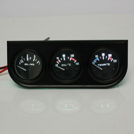 2 Zoll 52 mm 3-in-1-Auto-LED-Elektronik-Zeiger-Kit – Öltemperatur +  Wassertemperatur +