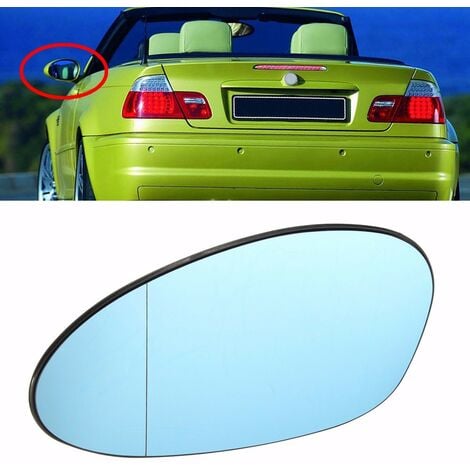 Linker Seitenspiegel Fahrerseite blau getöntes Glas für BMW Serie 3 M3 E46  2001-2006 LAVENTE