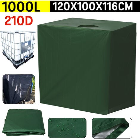Abdeckung für IBC-Container im Freien, 1000 l, 120 x 100 x 116 cm, grün,  Regenwassertank