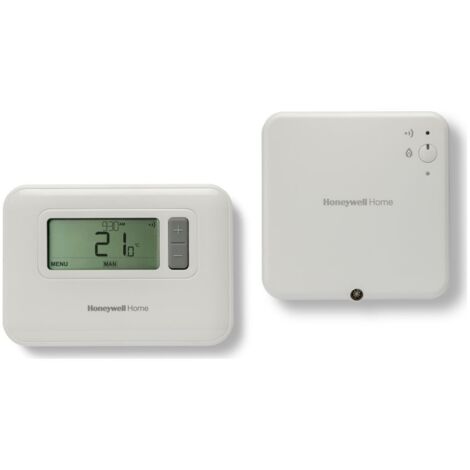 Resideo Raumthermostat T3R per Funk auf Empfängerbox, Weiß