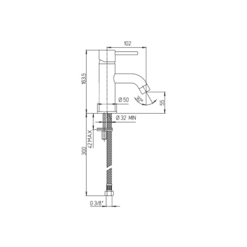 SKY BATH CDG006-1NG GLORY Grifo Monomando Lavabo Negro Mate — Bañoidea