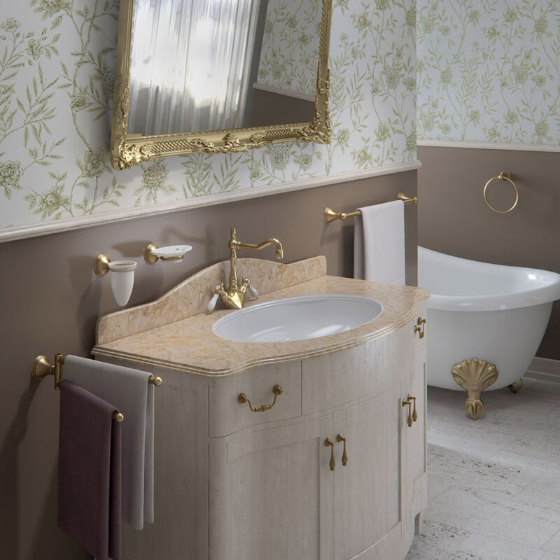 Toallero De Argolla Eros De Gedy - Acero Inoxidable, Diseño Italiano, Para Baño, Disponible En Cromo Brillo Y Negro Mate