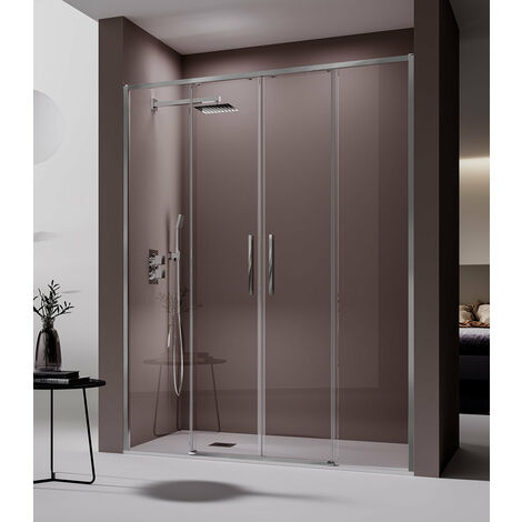KASSANDRA DE100 DELTA Mampara Ducha 2F+2C Plata Transparente - Medida: 170-172,6 cm - ref: DE1001616S170171 (1/2)
