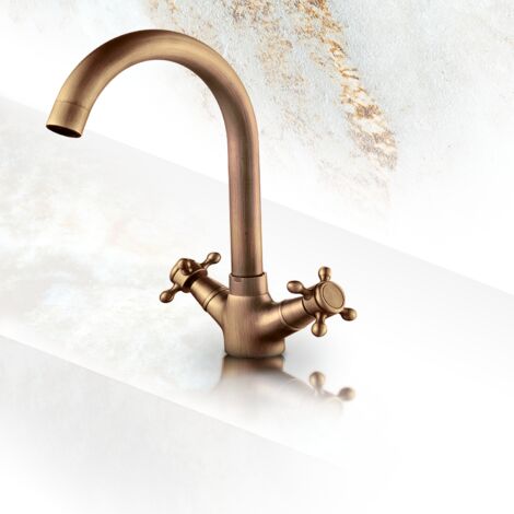 Grifo monobloc de fregadero serie Clasica en Antique