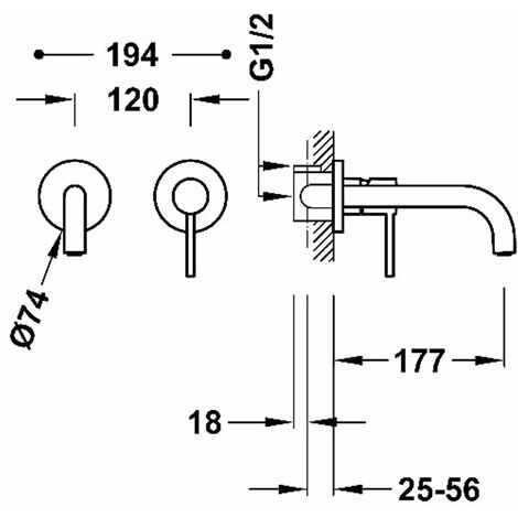 TRES 06910302 K-TRES Grifo Monomando Lavabo Cromo — Bañoidea