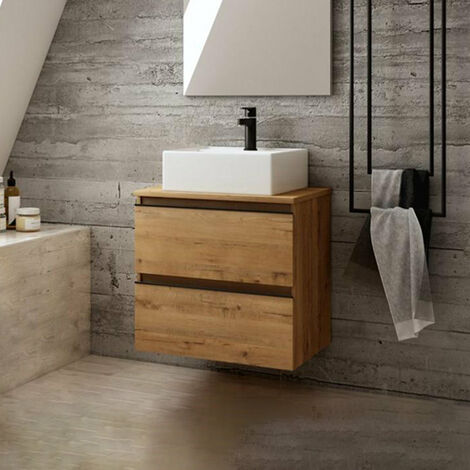 BATHME MADISON SQUARE Mueble de Baño con Lavabo y Encimera Roble Ostippo - Medida: 100 cms - ref: CNB392RT+CNB334RT+SQUARE II (1/2)
