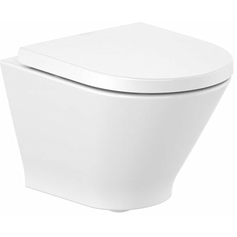 ROCA A3460NB000 THE GAP ROUND Rimless Inodoro Suspendido Compacto Fijaciones Ocultas Blanco - Asiento: Caida Normal - ref: A3460NB000+A801D20001