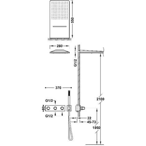 TRES 30725305OM B-SYSTEM Kit De Grifo Termostático Empotrado De 3 Vías ...