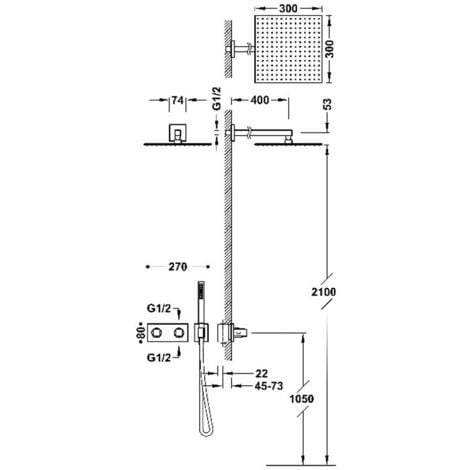 TRES 30725204OM B-SYSTEM Kit De Grifo Termostático Empotrado De 2 Vías ...