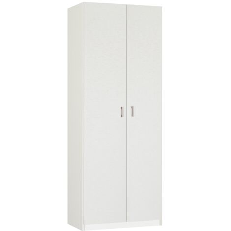 Armario multiusos escobero blanco 180x80x35 cm – 1 estante regulable – Tiradores lacados – Aglomerado de partículas y melamina – Muebles Pitarch (1/3)