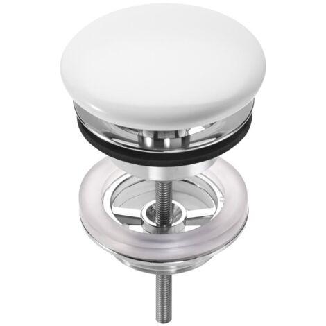 ROCA A50640390C AQUA Desagüe Lavabo o Bidé con Tapón Fijo Abierto de Porcelana Ø 72 Cromo - ref: A50640390C