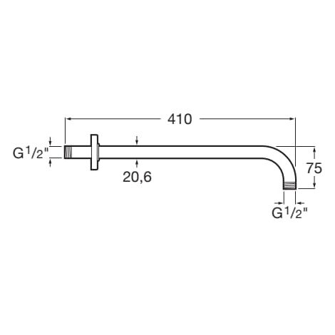 Conector Codo Para Ducha 1/2" BSP | Cromado | Cuadrado O Redondo | Bathroom Republic