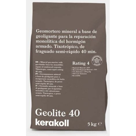 KERAKOLL 70998 GEOLITE 40 Geomortero Mineral Reparación Hormigón 5 kg - ref: K70998