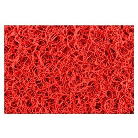 Felpudo Rizo Color Rojo Con Base