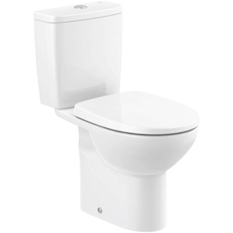 ROCA VICTORIA-N Inodoro Rimless Completo Blanco - Alimentación Inferior - Asiento: Caida Amortiguada - Desagüe: PARED - ref: A342V03000+A341V01000+A801E52001