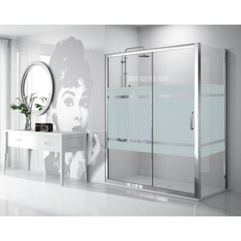KASSANDRA SERIE 300 Ducha Frontal+Fijo Decorada - Fijo: Lateral Fijo 80 cms - Medida: 120-126 cm - ref: TR10216D6S190120+TR1031616D190076 (1/2)