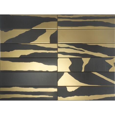 DUNE 188721 FLAT SAVANNAH BLACK & GOLD 7.5X30 Revestimiento - ref: 188721