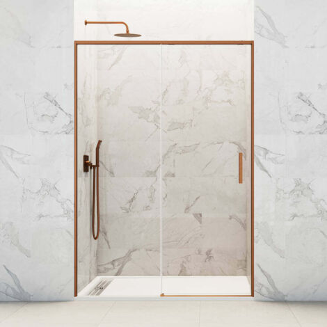 GME TWENTY Mampara Frontal Ducha 1F+1C Cobre Transparente - Medida: 110-115 cm - ref: TW115CB (1/2)