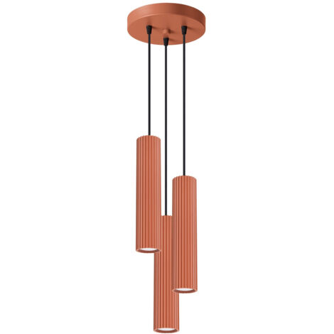 Lámpara colgante Karbon ocre rojo aluminio 3xGU10  19.5cm Sollux