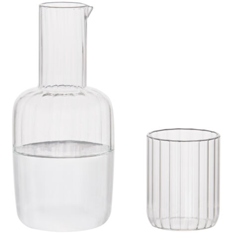 Jarra vidrio agua + vaso, 800 ml (1/2)