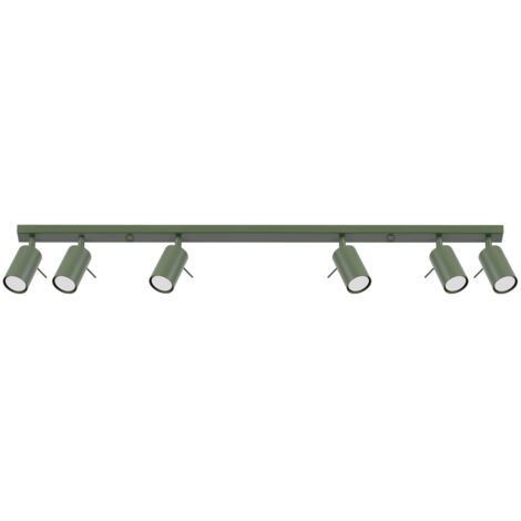 Lámpara de techo Ring verde oliva acero 6xGU10 117cm Sollux (1/5)