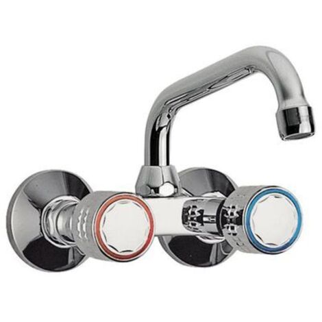 TRES ESE-23 Grifo bimando mural 123214 para cocina con caño superior