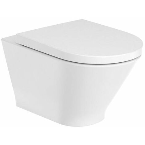 ROCA A3460NL000 THE GAP ROUND Rimless Inodoro Suspendido Fijaciones Ocultas - Asiento: Caida Amortiguada - ref: A3460NL000+A801D12001
