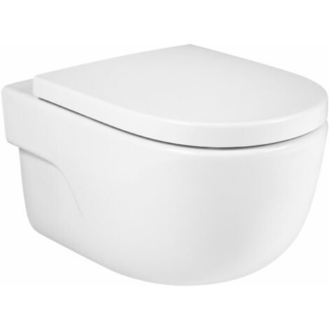 ROCA A34624L000 MERIDIAN Rimless Inodoro Suspendido - Asiento: Caida Amortiguada - ref: A34624L000+A8012A200B