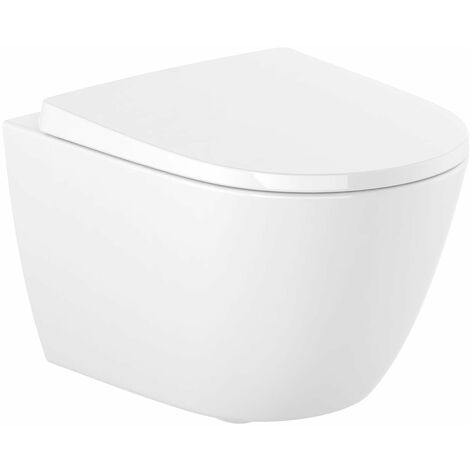 ROCA ONA Inodoro Rimless Suspendido Compacto Con Asiento - Asiento: Caida Amortiguada - ref: A346688000+A801E22001