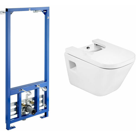 ROCA A890091200 PACK THE GAP+DUPLO Bidé Suspendido Con Tapa - Asiento: Caida Normal - ref: A890091200+A357475000+A80673000B
