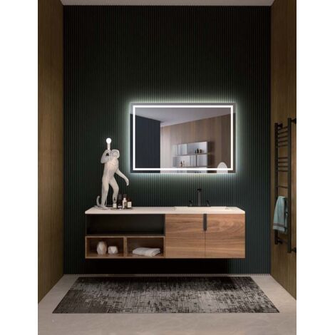 LEDIMEX FRANC008/120 FRANCIA Espejo LED Cuadrado Luz Frontal Cromo 120x80 cm - ref: FRANC008/120