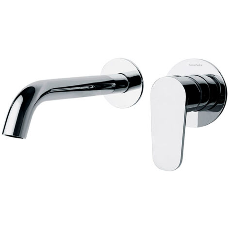 Ramon Soler - Grifo de Lavabo Monomando Empotrado Cromado, 2 Florones y con Sistema S2 de Ahorro de Agua Serie Alexia