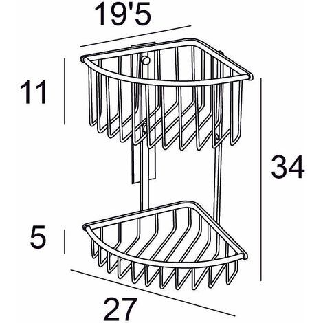 Cesta para ducha con ventosa - cromo de Manillons Torrent