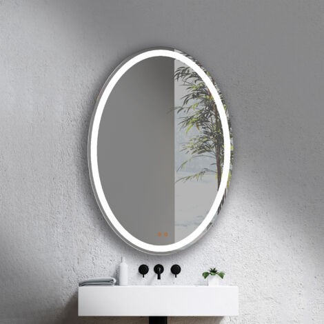 Espejo de baño con antivaho y luz LED frontal, OVAL 70x100- MANILLONS TORRENT (1/4)