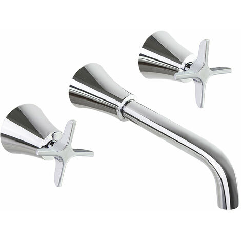 RAMONSOLER 912001 ADAGIO Grifo Bimando Mural de Lavabo Empotrado Cromo - ref: 91A306096 (1/2)