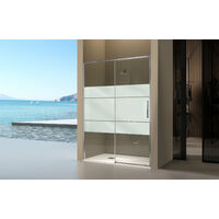 KASSANDRA DE102 DELTA Mampara Ducha 1F+1C Plata Decorado - Medida: 164-165 cm - ref: DE10216CLS164165