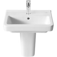 ROCA DAMA-N Lavabo Fondo 32 Con Semipedestal Blanco - Medida: 50 cm - ref: A327788000+A337782000