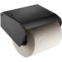 Portarrollos con tapa adhesivo, serie ECO, acabado negro mate - MANILLONS TORRENT