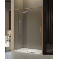 KASSANDRA DE102 DELTA Mampara Ducha 1F+1C Bronce Cepillado Transparente - Medida: 179-180 cm - ref: DE1023916S179180