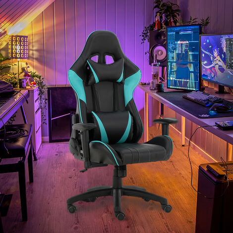 Gaming chair Futurefurniture® gaming chair, gaming chair, gaming chair, gaming chair, with headrest and lumbar cushion, colour: blue