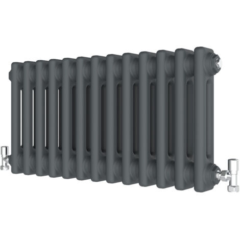 Biubiubath 300x605mm Traditional Cast Iron Style Radiator Horizontal 2 Column Anthracite (1/3)