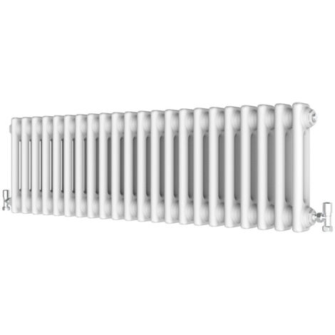 Biubiubath 300x1010mm Traditional Cast Iron Style Radiator Horizontal 2 Column White