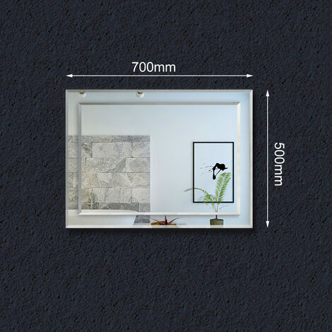 Biubiubath 500x700 Plain Frameless Wall Mirror With Wall Hanging Fixings BathroomBedroom