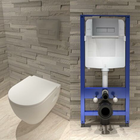 Biubiubath 1.14M Concealed Cistern Frame+Soft Close Seat+ Wall Hung Toile Set