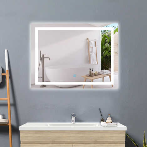 Biubiubath 1400x800mm Bathroom Mirror with 3 Color LED Lights, Backlit, Dimmable, Anti-fog Illunimated